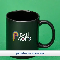 Чашка для сублімації Sublime ХАМЕЛЕОН FULL BLAK з вашим лого напівматова чорна 330 мл